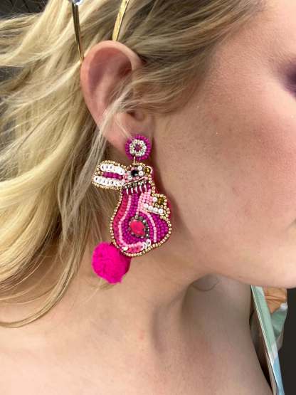 Hot Pink Bunny Earrings