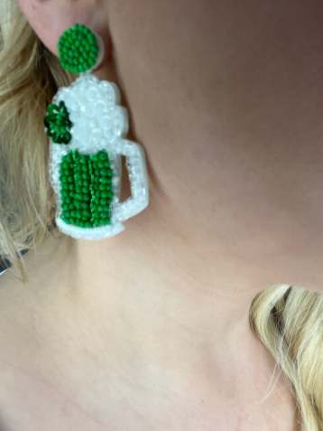 Green Beer Earrings