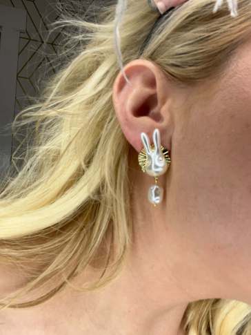 Pearl Bunny Earrings